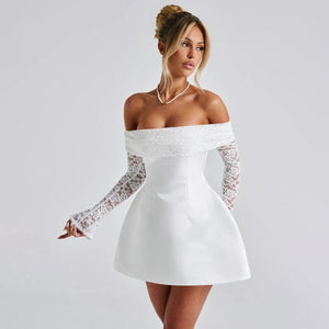White Blossom Off-Shoulder dress