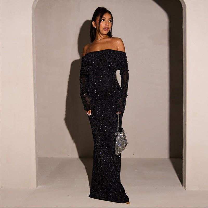 Black elegant glitter dress