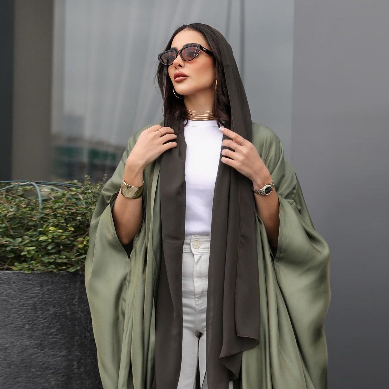 Elegant Open-Front Kimono Abaya