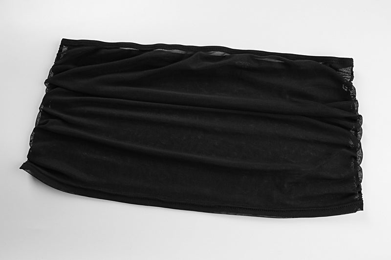 Transparentes Abendkleid mit Raffung
