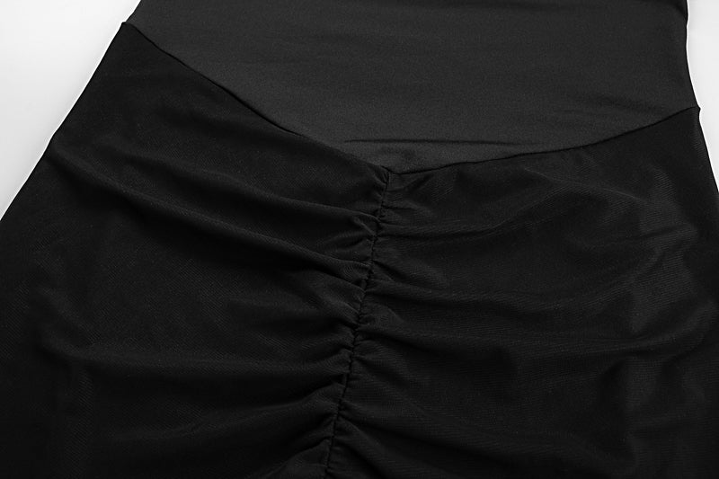 Transparentes Abendkleid mit Raffung