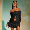 Spitzen-Minikleid mit Cut-Outs & Off-Shoulder-Look