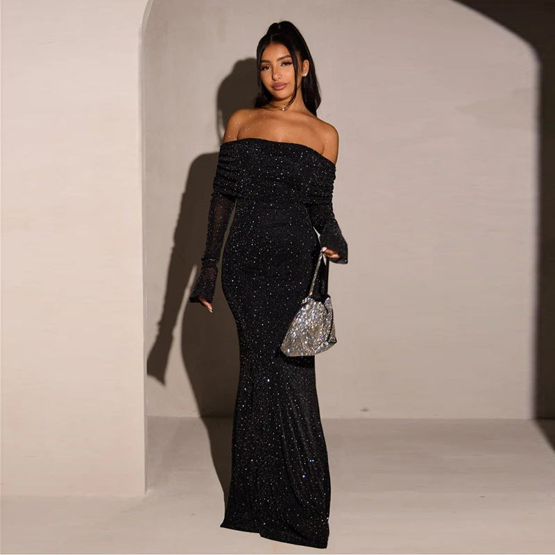 Black elegant glitter dress