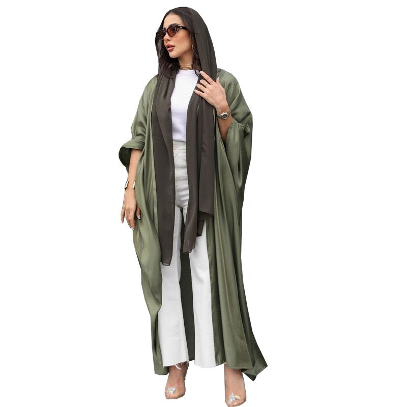 Elegant Open-Front Kimono Abaya