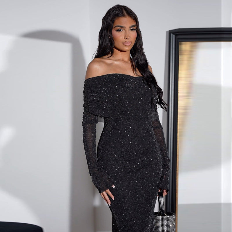 Black elegant glitter dress