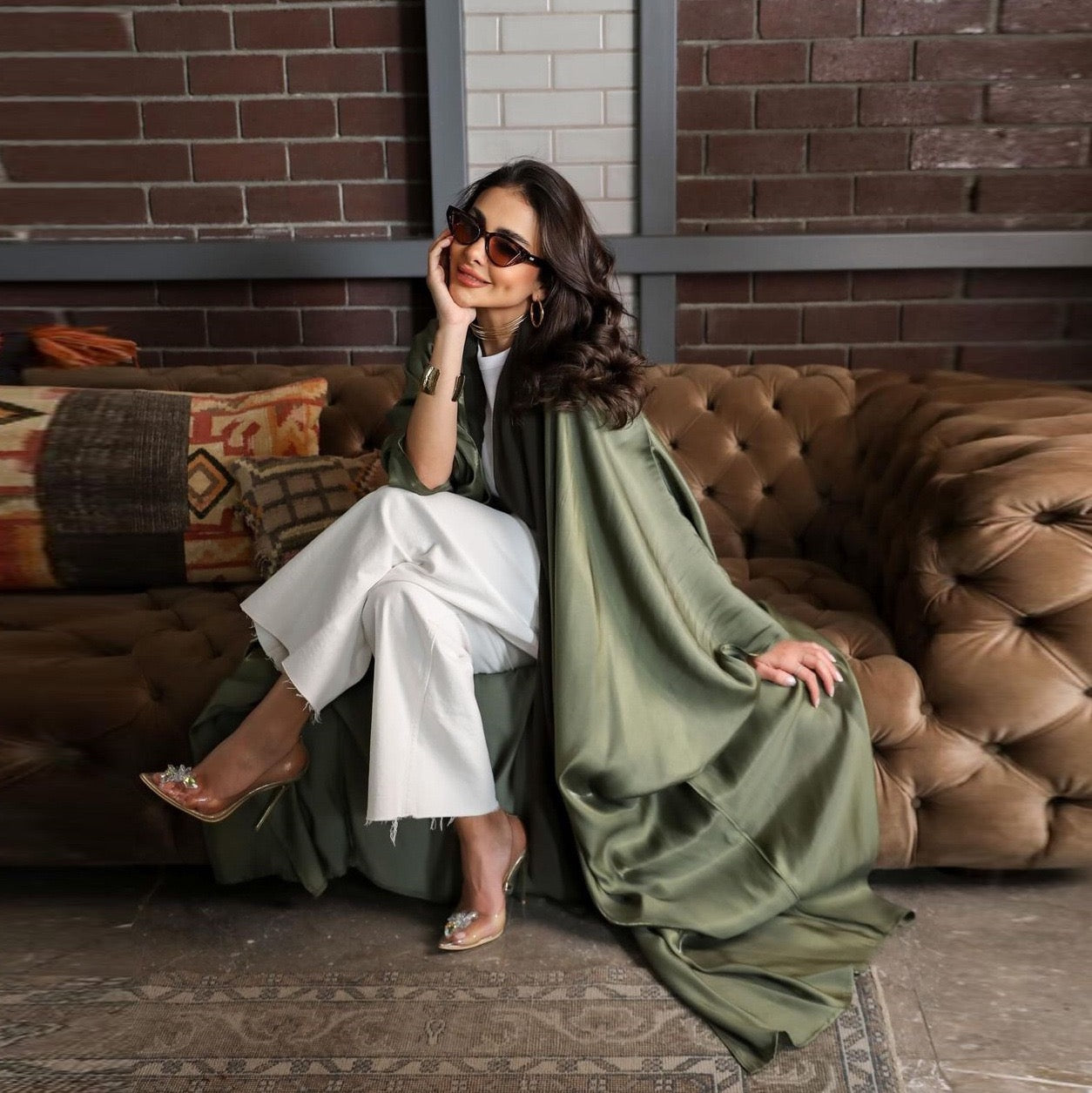 Elegant Open-Front Kimono Abaya